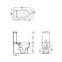 Simas Lft Spazio унитаз моноблок 63х35см, слив универсальный, с бачком с механизмом, цвет: белый, сиденье на выбор