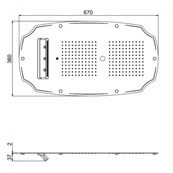 Carimali MyDream Colonial Верхний душ 700x400 мм, потолочный, 242 форсунки, 3 потока воды: дождь, каскад, распылитель, цвет: хром