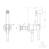 HUBER Shower Гигиенический душ со шлангом 120 см,вывод с держателем и встроенный прогрессивный картридж, цвет: никель полированный