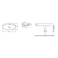 AZZURRA ELEGANCE Раковина 90х44 см, без отв., накладная, цвет: белый