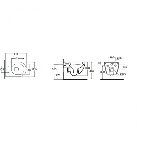 AZZURRA COMODA Унитаз подвесной 51,5x36см, цвет: белый сиденье на выбор