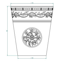 THG Marquise platinum decor Стакан керамический, настольный, декор платина, цвет: белый