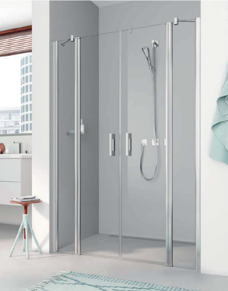 KERMI Pega PTF Душевая дверь 120х200см., серебро+прозрачное стекло +clean