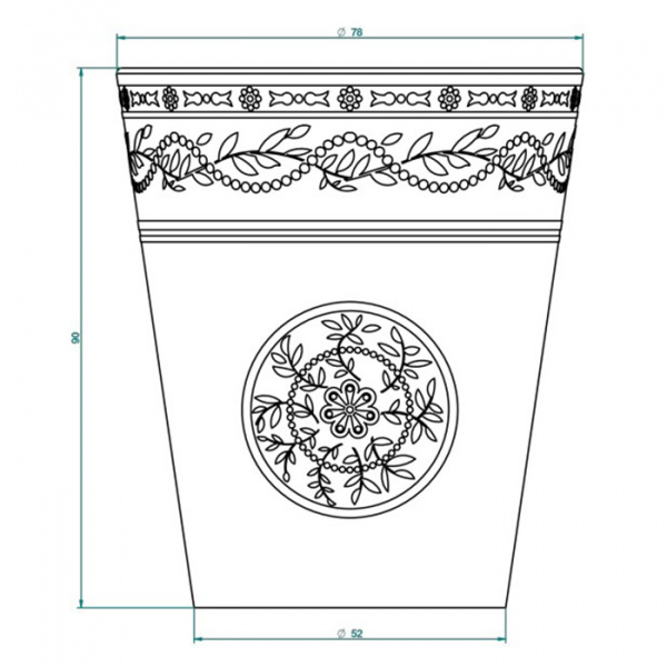 THG Marquise platinum decor Стакан керамический, настольный, декор платина, цвет: белый