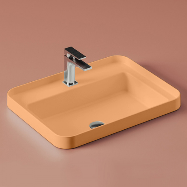 Artceram Fuori Scala Раковина 60х45 см, встраиваемая, с 1 отв.под смеситель,без перелива, цвет: arancio cammeo