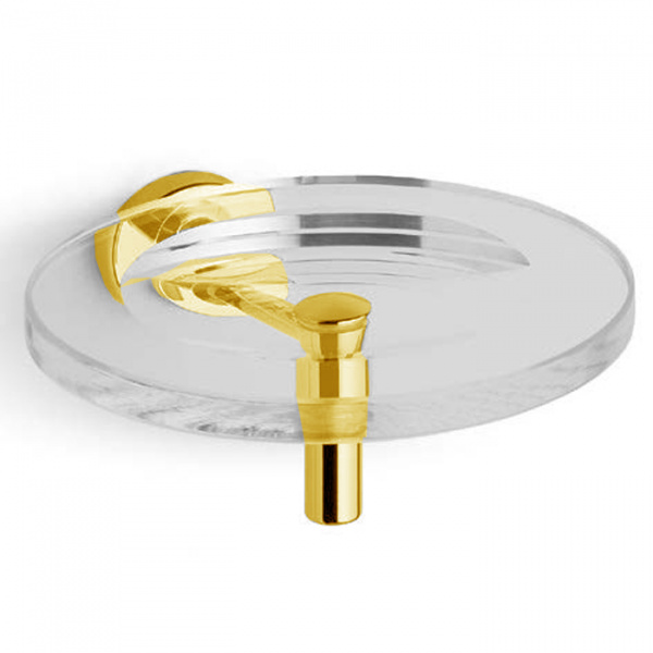 Bertocci Cinquecento Мыльница подвесная, цвет: прозрачное стекло/золото матовое