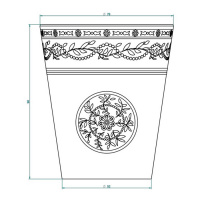 THG Marquise noir décor Or Стакан керамический, настольный, декор черный/золото, цвет: белый