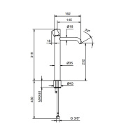 Fantini Nostromo SMALL Смеситель для раковины на 1 отв., высокий излив, цвет: черный матовый