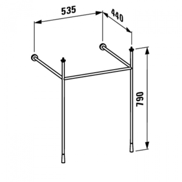 Laufen Kartell Консоль 53.5х44х79см, с раковиной на 1 отв,, цвет: черный матовый
