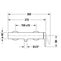 Duravit C.1 Смеситель для душа настенный, выпуск снизу, цвет: хром