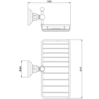 Nicolazzi Classica Lusso Полочка-решетка, украшенная кристаллом, подвесная, цвет: хром