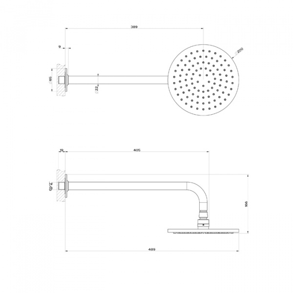 Gessi Inciso Shower Душевая головка шарнирная на 1/2” с защитой отизвесткового налёта, цвет: black XL