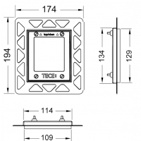 TECEloop Urinal Рамка монтажная, черная