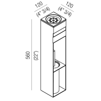 Agape 369 Стойка 56см., с туалетным ёрщиком, держателем т/б и мыльницей, подвесной, цвет: глянец