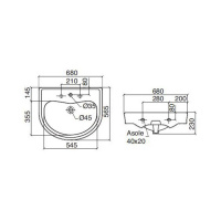 Sbordoni Masaccio Раковина 68х56х30 см, 1 отв., цвет: белый