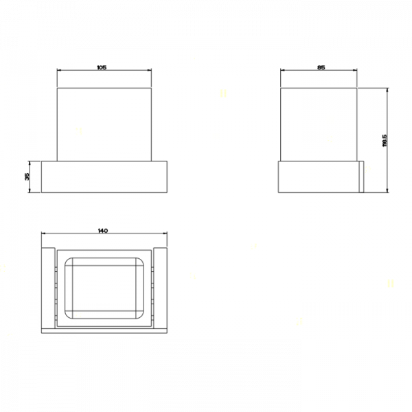 Gessi Rettangolo Стакан подвесной, цвет: хром/белый