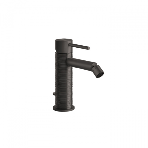 Gessi 316 Смеситель для биде на 1 отв., с донным клапаном, излив: 118мм, цвет: brushed black metal pvd