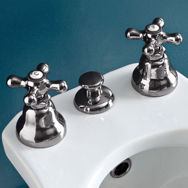 Sbordoni Etruria Смеситель для биде на 3 отверстия, цвет: черный никель