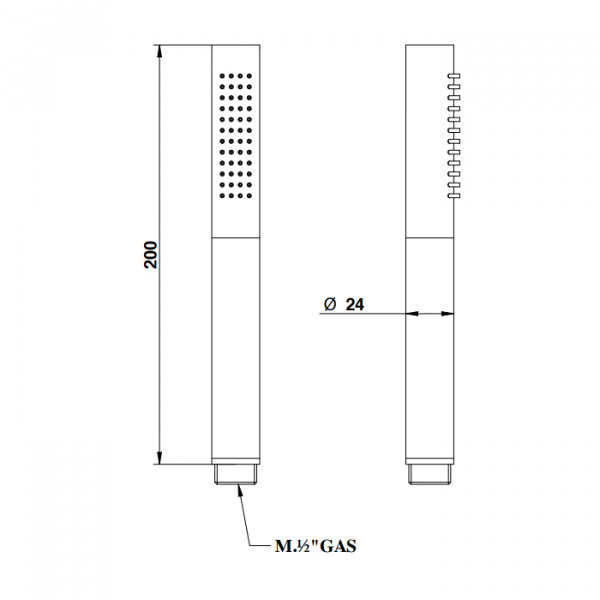 Bongio Душевая лейка 187х23 см, цвет: золото