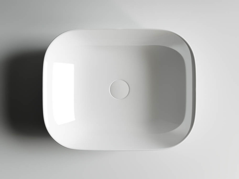 Умывальник чаша накладная прямоугольная Element 505*405*140мм Ceramica Nova белый CN6008