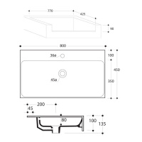 Kerasan Cento Раковина 70x45 см, 1 отв., полувстраиваемая, цвет: белый