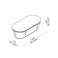 Agape Cuna Ванна отдельностоящая 165х78.5х52 см
