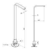 Излив напольный Bongio Myamix, цвет: белый матовый