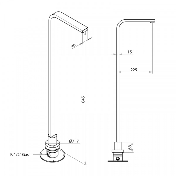 Излив напольный Bongio Myamix, цвет: белый матовый