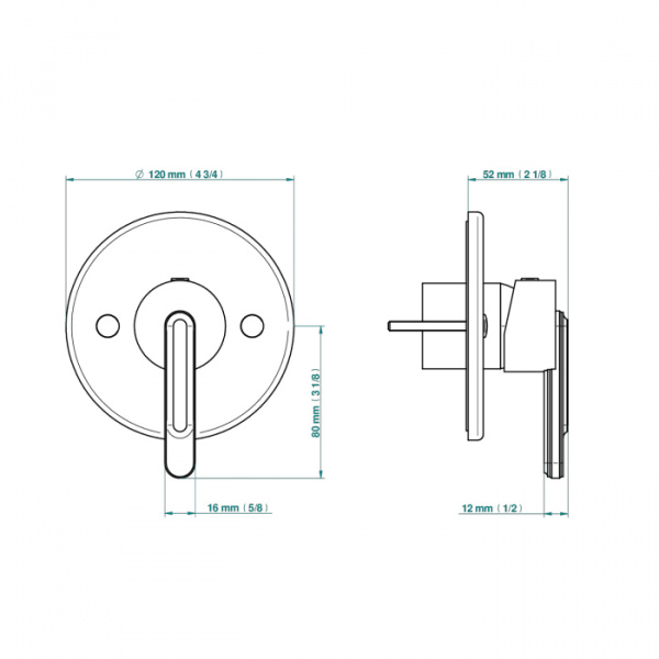 THG CORVAIR FIOR DI BOSCO Смеситель для душа встраиваемый, однорычажный, внешняя часть, цвет: хром