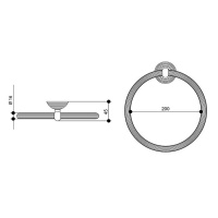 Bongio Impero  Полотенцедержатель-кольцо 20см., подвесной,  цвет: хром
