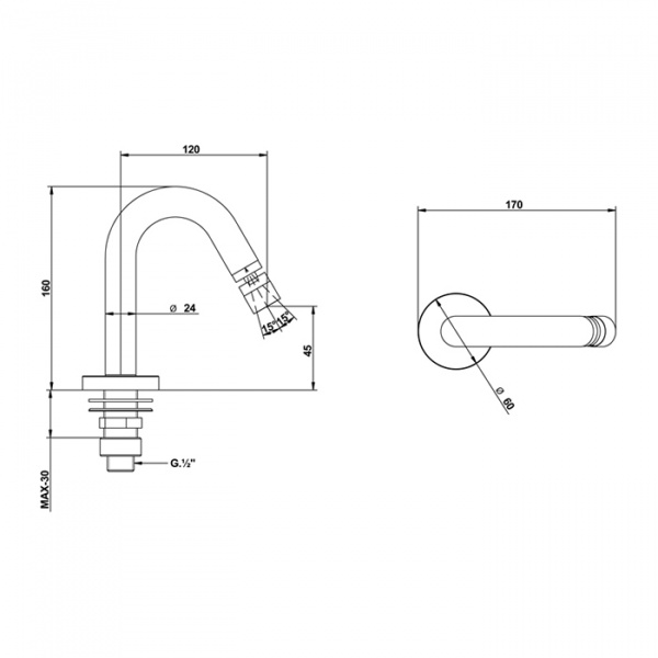 Излив для биде Bongio Soffi, цвет: хром