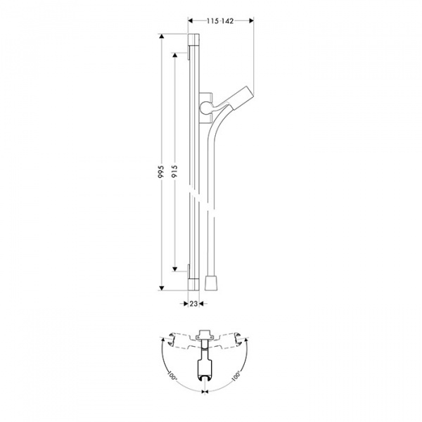 Hansgrohe PuraVida Штанга для душа Unica, цвет: хром