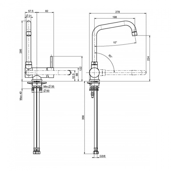Carlo Frattini Kitchen Смеситель для кухни опускающимся изливом, цвет: хром