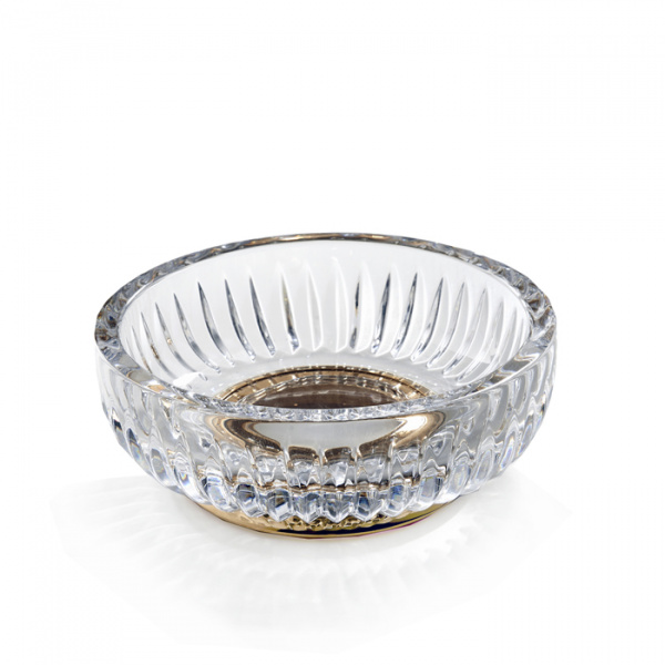 3SC ELEGANCE Мыльница настольная, цвет: прозрачный хрусталь/золото 24к.