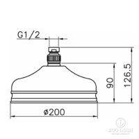 HUBER Shower Верхний душ D210 мм Easy Clean без держателя, цвет: никель матовый