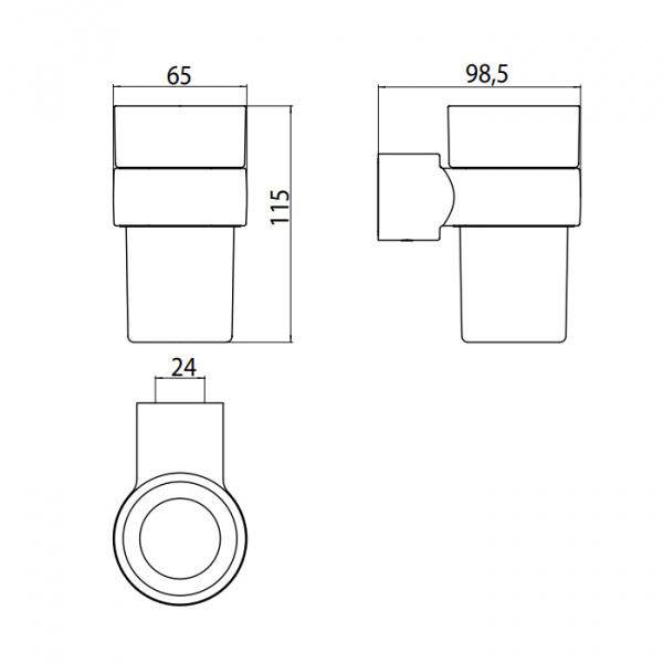 EMCO Fino Стакан подвесной, прозрачное стекло, цвет: хром