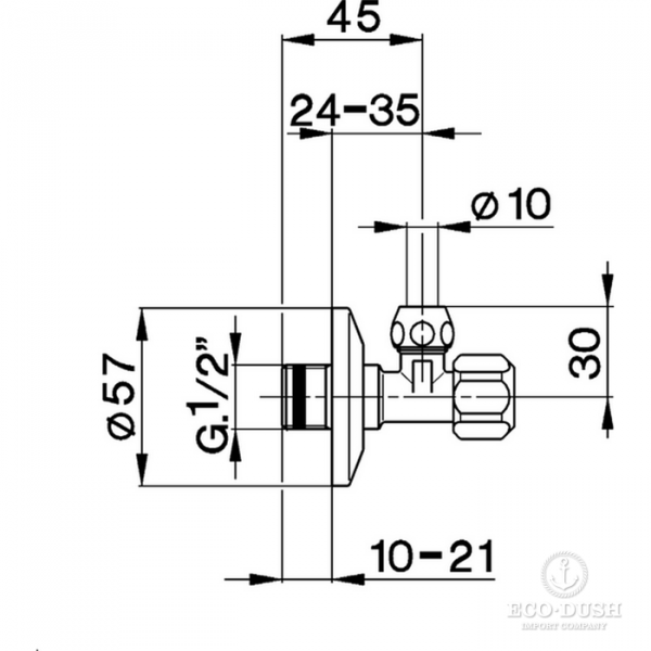 CISAL Complementi  Вентиль 1/2" угловой, цвет: хром