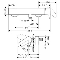 AXOR Citterio M, Смеситель для душа, однорычажный, ВМ, цвет: хром