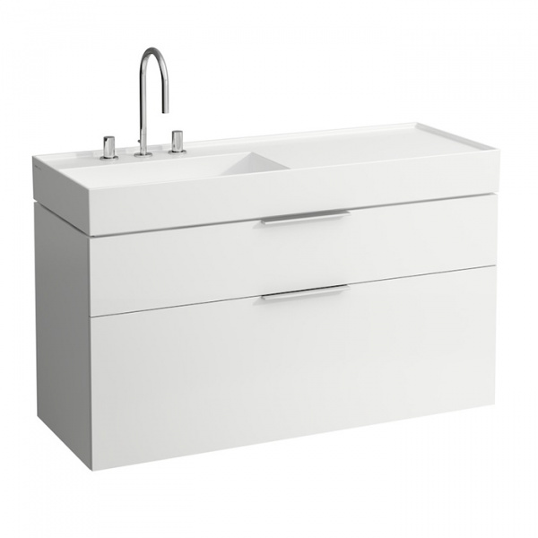 Laufen Kartell Тумба с раковиной, 119х45.5х61.5см, с 2 выдвиж. ящиками, с сифоном, цвет: белый глянцевый