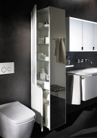 Burgbad Yso Шкаф подвесной зеркальный 32x43x176см, цвет: белый матовый