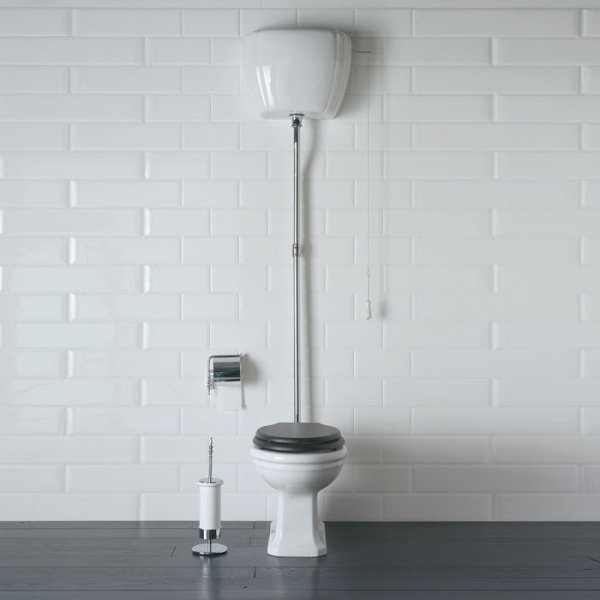 Globo Paestum Унитаз напольный  58х37,5см, слив универсальный, с высоким бачком, трубой цвет хром СИДЕНЬЕ НА ВЫБОР