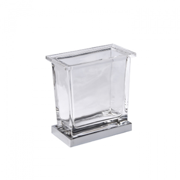 Bertocci Plate Стакан стеклянный, настольный, цвет: хром