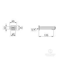 Stella Firenze Настенный излив для ванны 0/250, цвет: хром