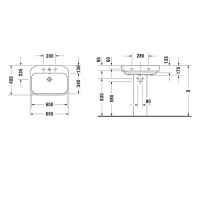 DURAVIT Happy D.2 Раковина 65х50 см, 1 отв., со слив-переливом, цвет: белый