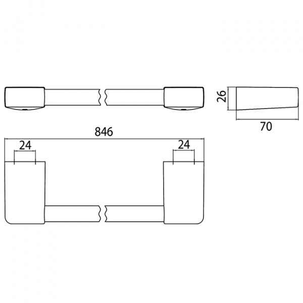 Emco Trend Держатель полотенец, (ronde buis), 80см, подвесной,  цвет: хром