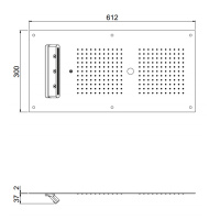 Carimali MyDream Верхний душ 600х300 мм, потолочный, 242 форсунки, 3 потока воды: дождь, одинарный каскад, распылитель, хромотерапия, цвет: хром