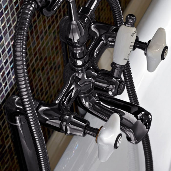 Sbordoni Magnolia Смеситель для ванны на 2 отверстия, цвет: черный никель