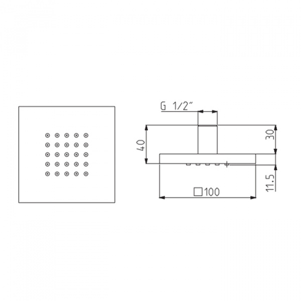 Carlo Frattini Wellness Форсунка для душа, встраиваемая, цвет: хром