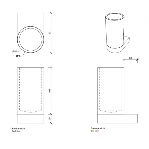 Decor Walther Century WMG Стакан подвесной, мраморный, цвет: marmo verde / хром