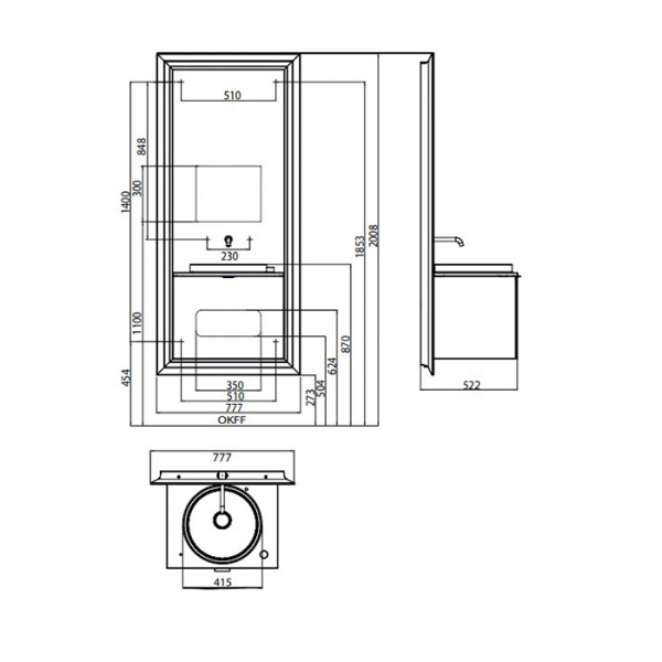 EMCO Touch 600 classic Комплект мебели с выдвижным ящиком, черный/черный